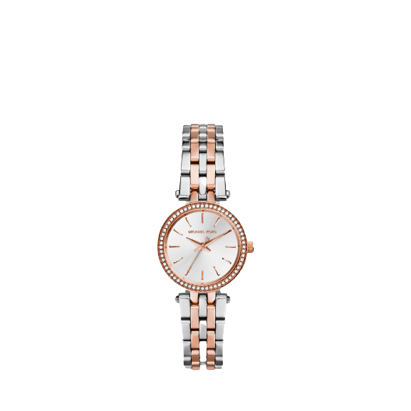 Michael Kors MK3298 Women's Two Tone Stainless Steel Darci Watch, Silver / Rose Gold
