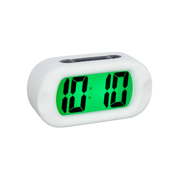Acctim Silicone Jumbo LCD Digital Alarm Clock - Grey / White