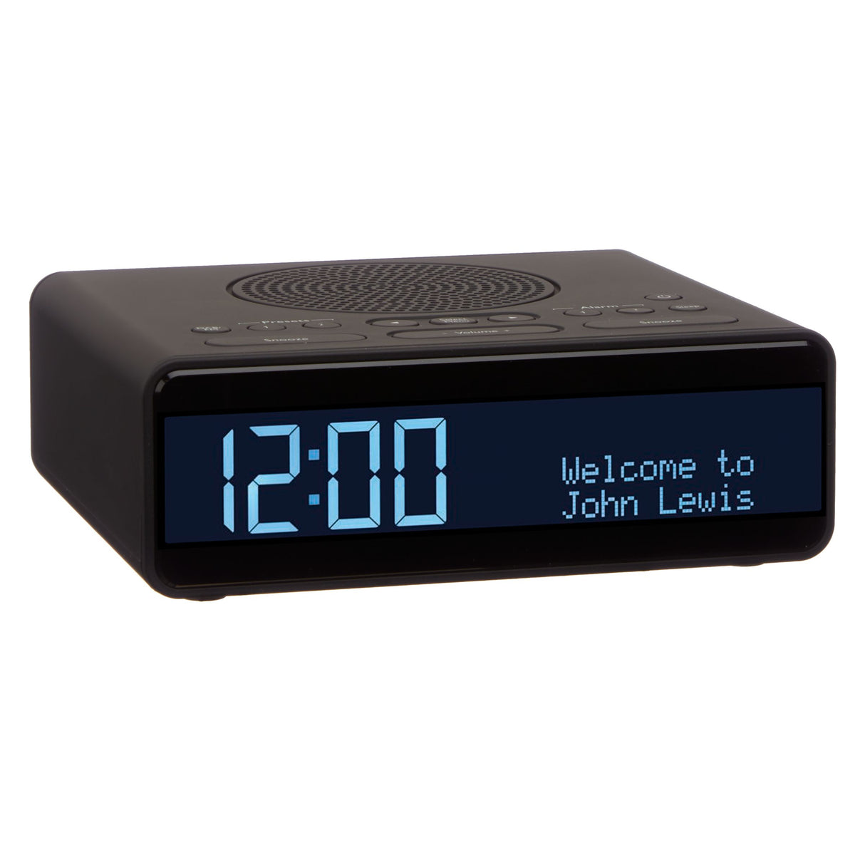 John Lewis & Partners Spectrum Clock DAB/DAB+/FM Digital Radio, Black / Slate Grey