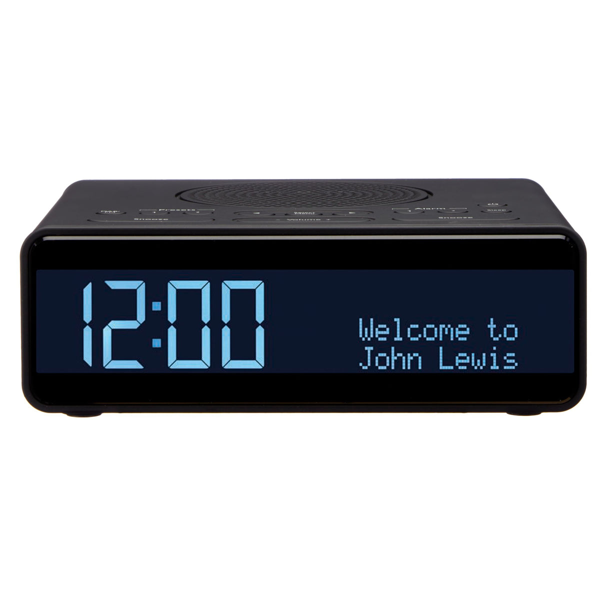 John Lewis & Partners Spectrum Clock DAB/DAB+/FM Digital Radio, Black / Slate Grey