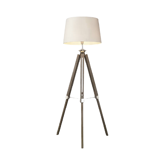 John Lewis & Partners Jacques Tripod Floor Lamp With Pine Wood Stand
