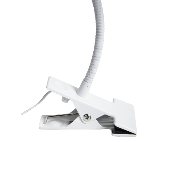 John Lewis & Partners Lorrie LED Clip with Switch Desk Lamp - White