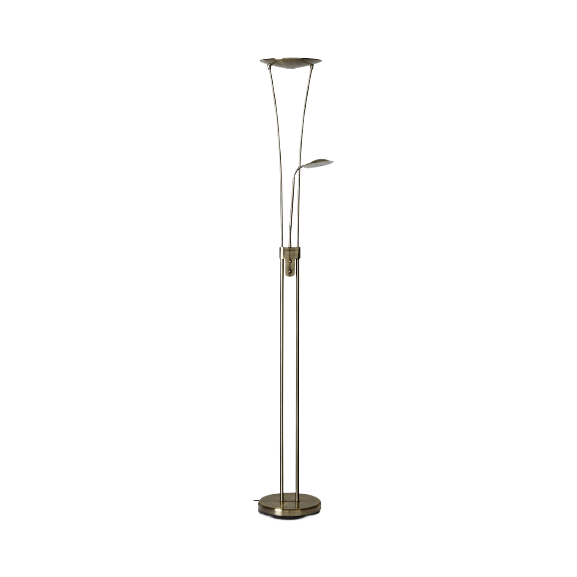 John Lewis & Partners Levity LED Uplighter Floor Lamp - Antique Brass