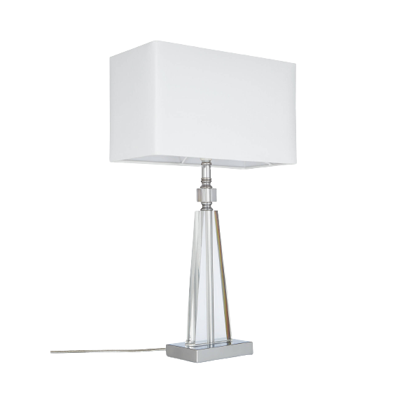 John Lewis & Partners Trisha Triangle Glass Table Lamp, Clear