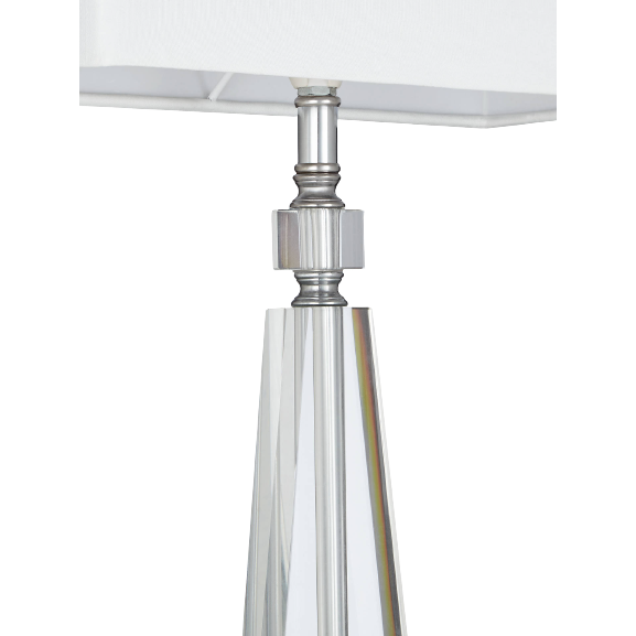 John Lewis & Partners Trisha Triangle Glass Table Lamp, Clear