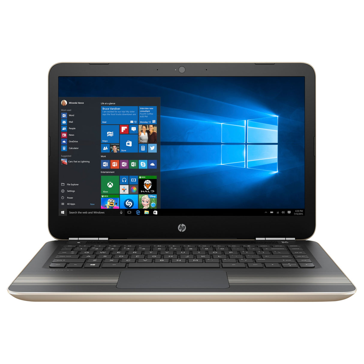 HP Pavilion 14-AL118NA 14" Laptop, Intel Core i7, 8GB RAM, 256GB HDD, NVIDIA 940MX, 1AP77EA#ABU, Gold