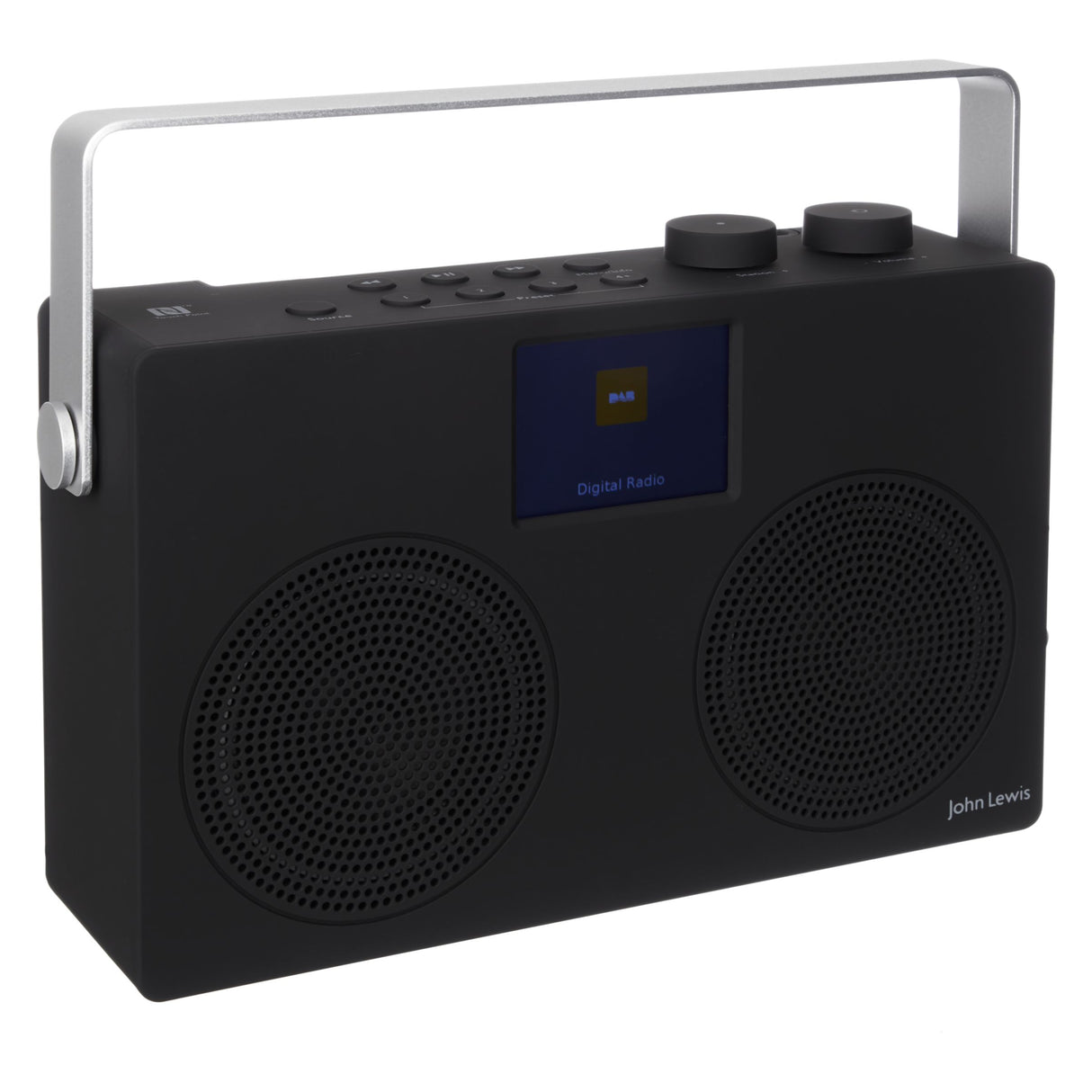 John Lewis & Partners Spectrum Duo DAB/DAB+/FM Bluetooth NFC Digital Radio, Black