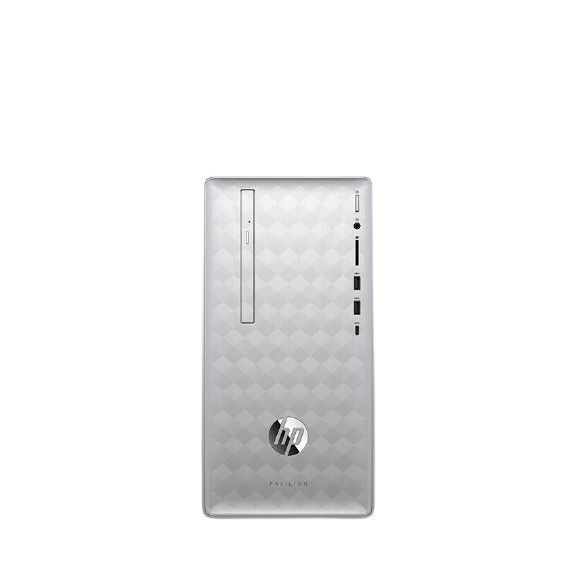 HP Pavilion 590-p0037na Desktop PC, AMD Ryzen 3, 4GB RAM, 1TB HDD, Natural Silver