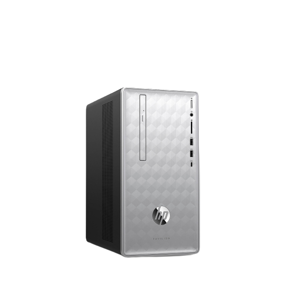 HP Pavilion 590-p0038na Desktop PC, AMD Ryzen 5, 8GB RAM, 2TB HDD, Natural Silver - 4DW38EA#ABU