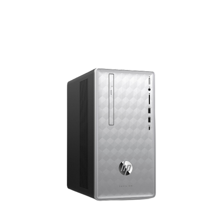 HP Pavilion 590-p0038na Desktop PC, AMD Ryzen 5, 8GB RAM, 2TB HDD, Natural Silver - 4DW38EA#ABU