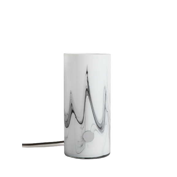 John Lewis & Partners Ada Marble Effect Touch Lamp, White/Grey