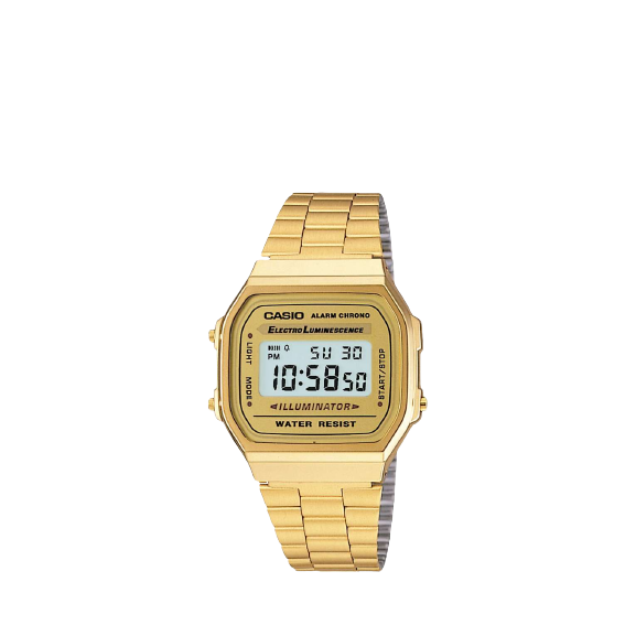 Casio A168WG-9EF-SS Unisex Vintage Bracelet Strap Watch, Gold