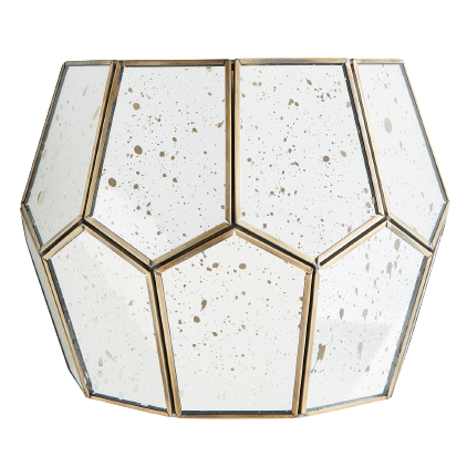 John Lewis & Partners Romy Mirrored Glass Pentagon Wall Light - Metallic Silver