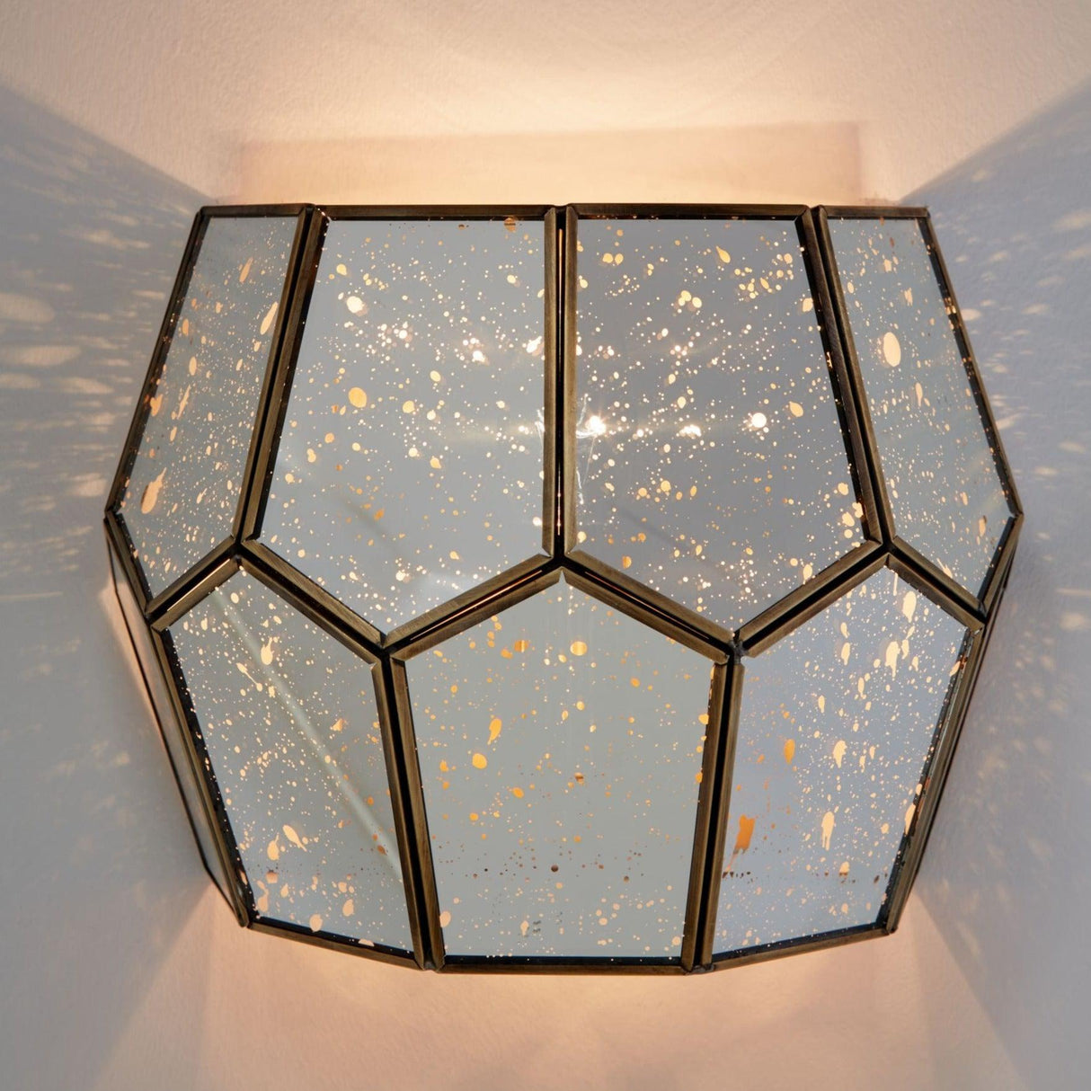 John Lewis & Partners Romy Mirrored Glass Pentagon Wall Light - Metallic Silver