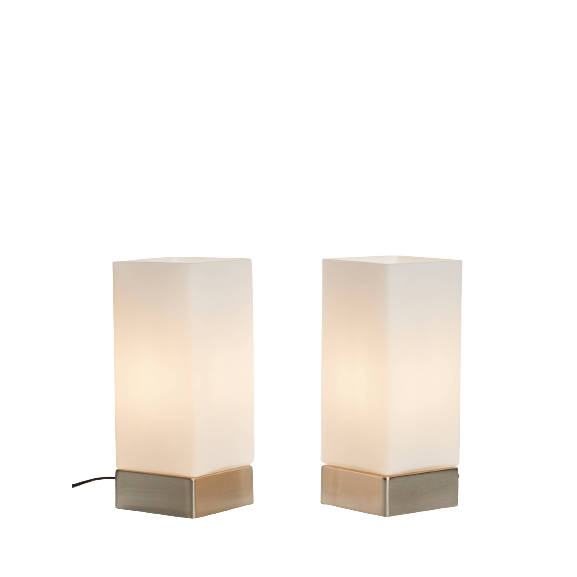 John Lewis & Partners Mitch Touch Lamps, Silver, Set of 2