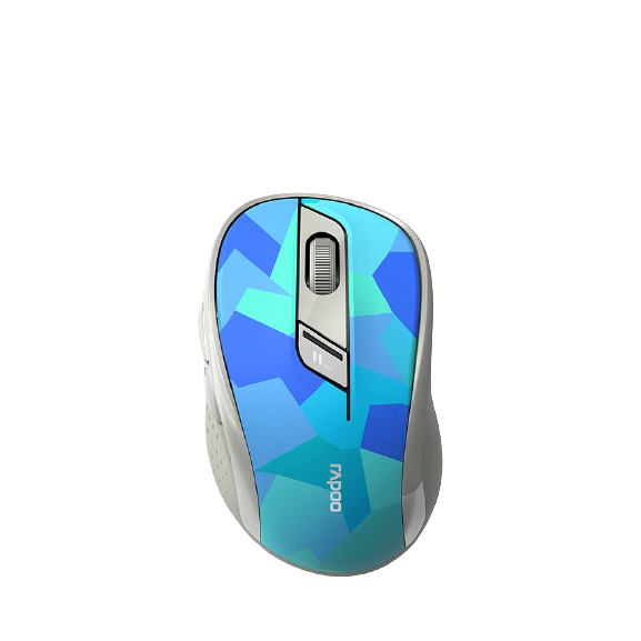 Rapoo M500 Multi-Mode Bluetooth Wireless Mouse, Camo Blue - Refurbished Good