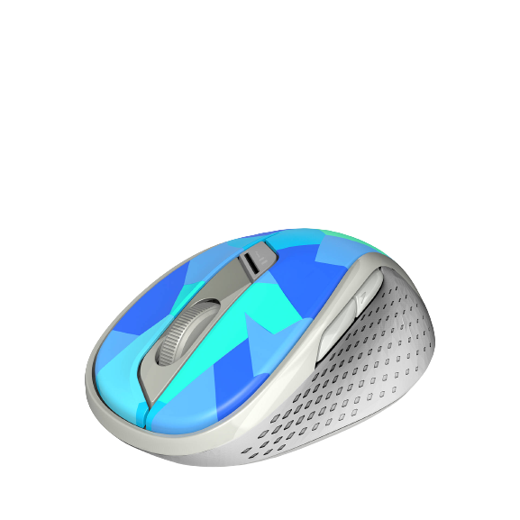 Rapoo M500 Multi-Mode Bluetooth Wireless Mouse, Camo Blue - Refurbished Good