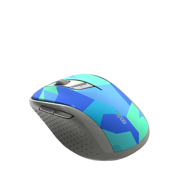 Rapoo M500 Multi-Mode Bluetooth Wireless Mouse, Camo Blue - Refurbished Good