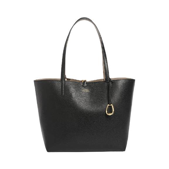 Lauren Ralph Lauren Reversible Tote Bag, Black/Taupe