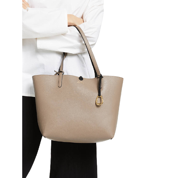 Lauren Ralph Lauren Reversible Tote Bag, Black/Taupe