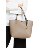 Lauren Ralph Lauren Reversible Tote Bag, Black/Taupe