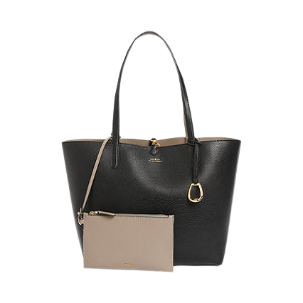 Lauren Ralph Lauren Reversible Tote Bag, Black/Taupe