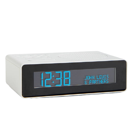 John Lewis & Partners Spectrum Clock DAB/DAB+/FM Digital Radio, Light Grey