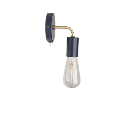 John Lewis & Partners Spoke Wall Lights Set of 2 - Navy / Brass