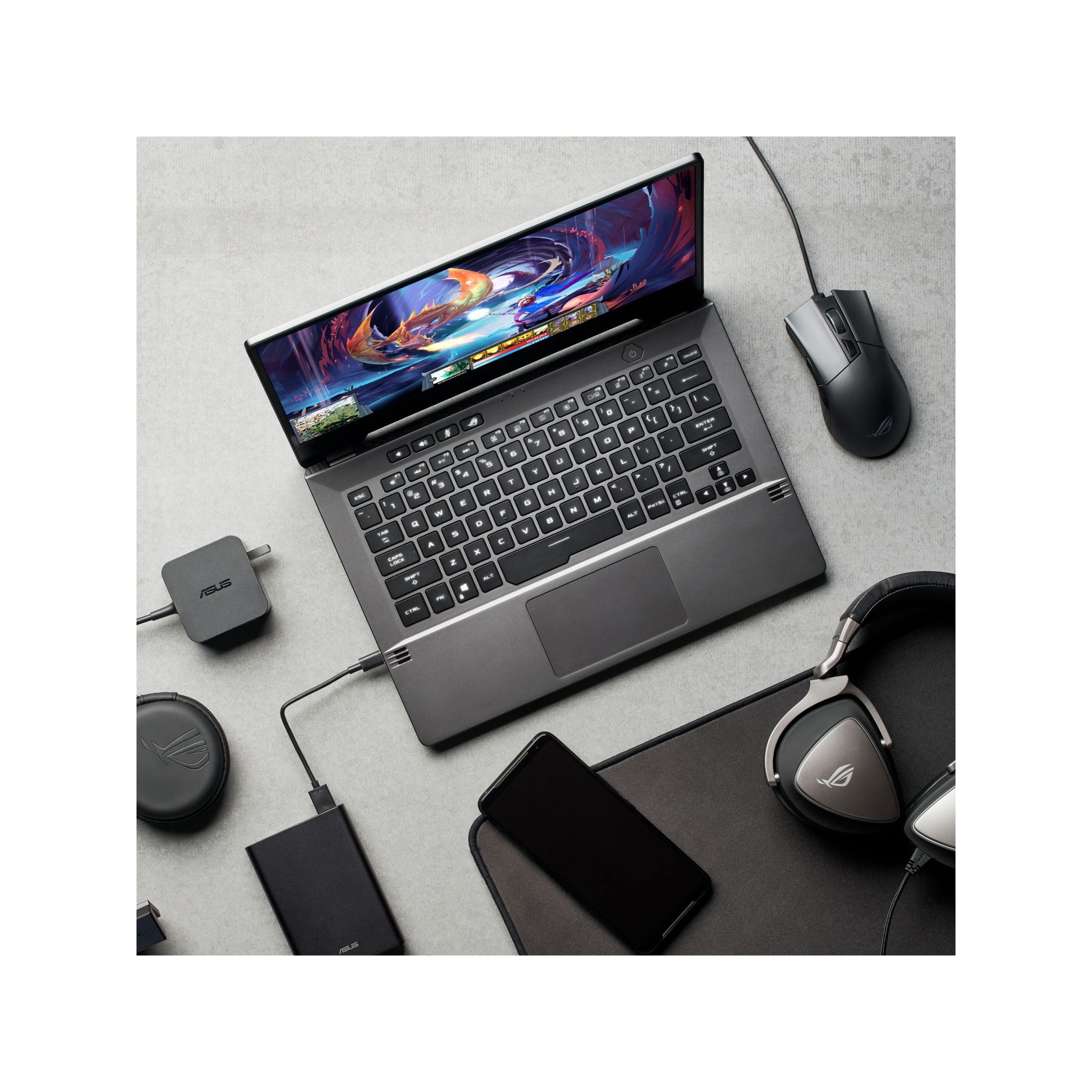 ASUS ROG Zephyrus G14 GA401IU-HE001T Gaming Laptop, AMD Ryzen R7 Processor, 16GB RAM, 512GB SSD, 14" Full HD, Grey Charcoal