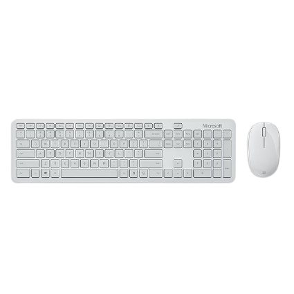 Microsoft Wireless Keyboard and Mouse Set - Glacier White
