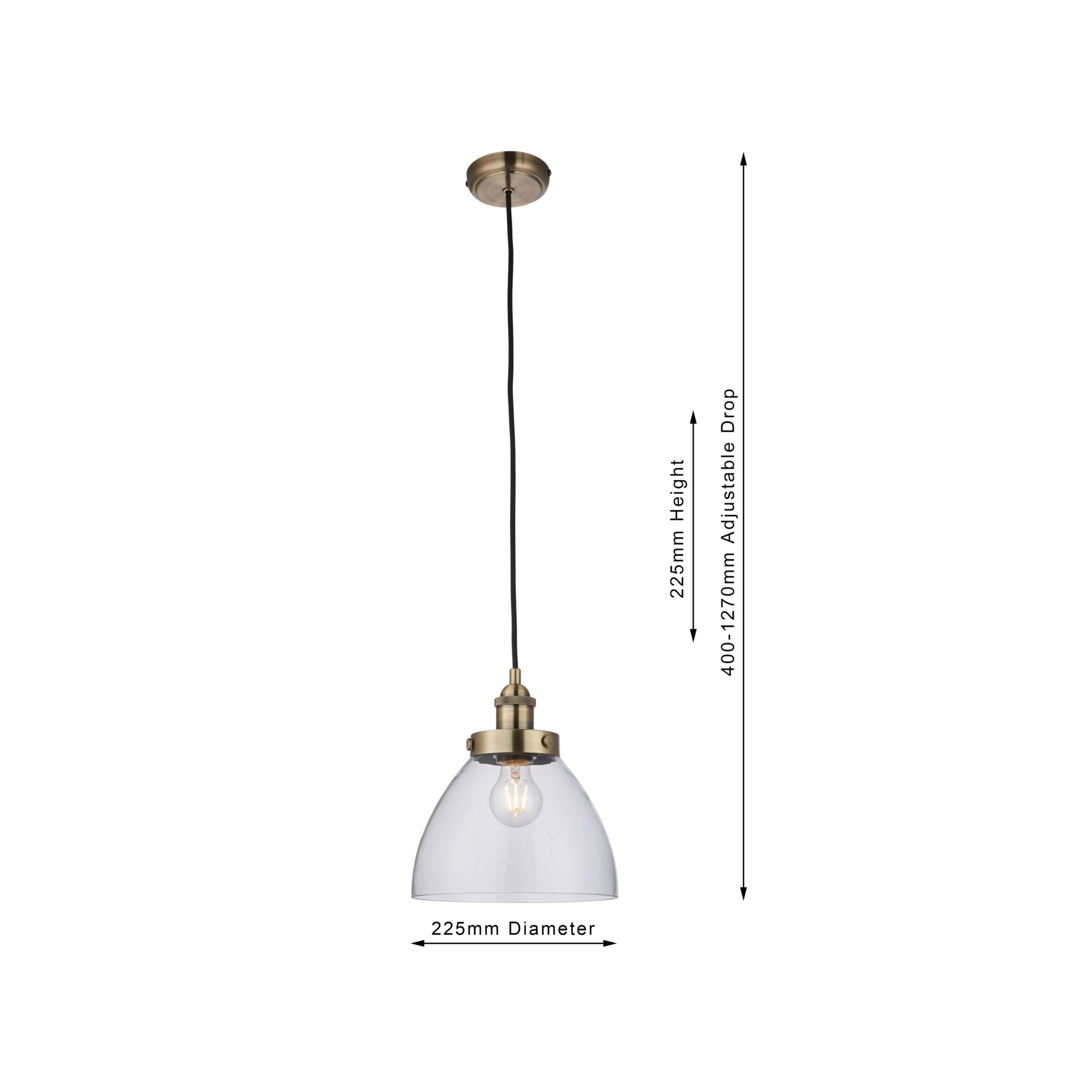 Bay Lighting Carter Ceiling Light, Antique Brass