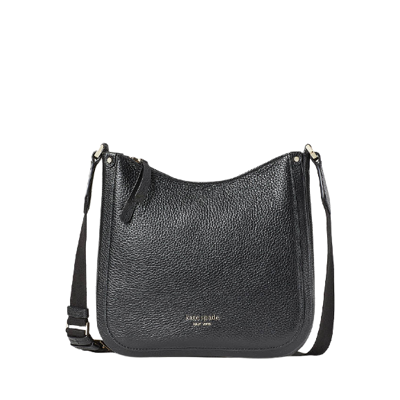 Kate Spade New York Roulette Medium Leather Messenger Bag, Black