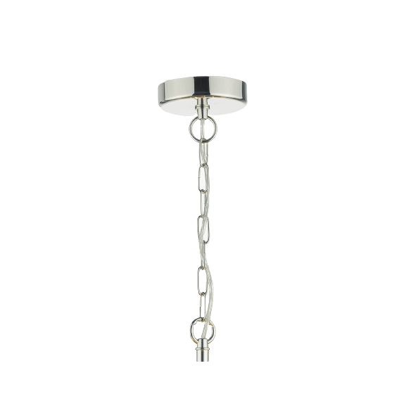 DAR Lighting Cristin Ceiling Light Pendant - Polished Nickel / Ivory