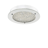 DAR Lighting PET5250 Peta Flush Crystal And Polished Chrome Ceiling Light