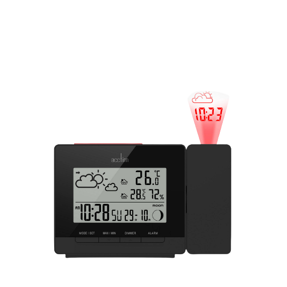Acctim Neige Weather Station Digital Alarm Clock - Black