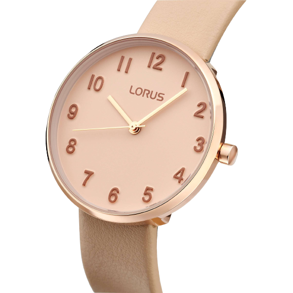 Lorus RG220SX9 Women's Leather Strap Watch, Beige