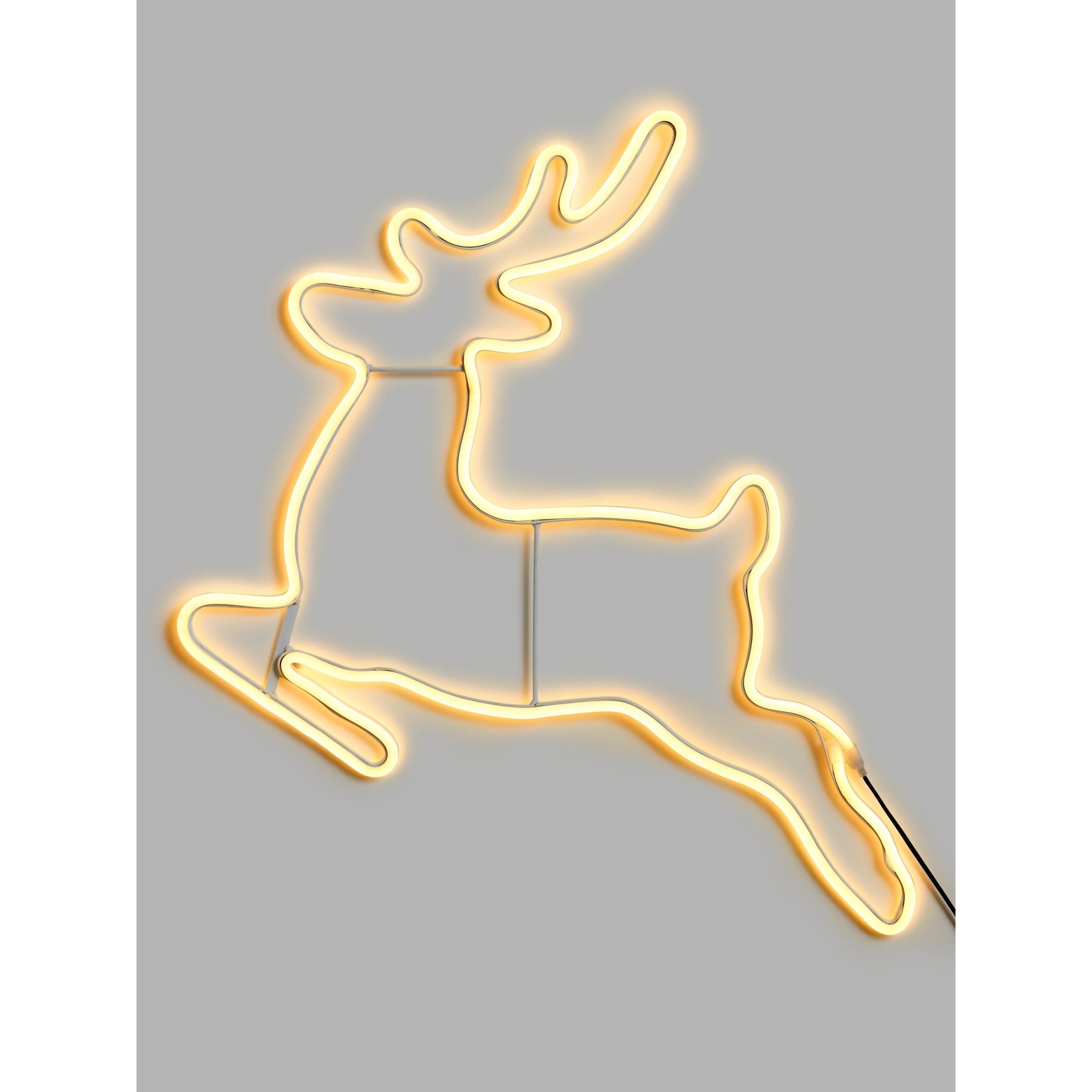 John Lewis & Partners Neon Reindeer Light - Pure White
