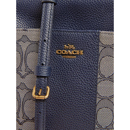 Coach Kitt Signature Jacquard Cross Body Bag Navy Stock Must Go