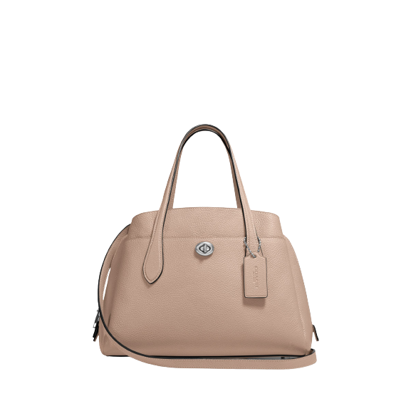Coach Lora 30 Leather Carryall Tote Bag, Taupe