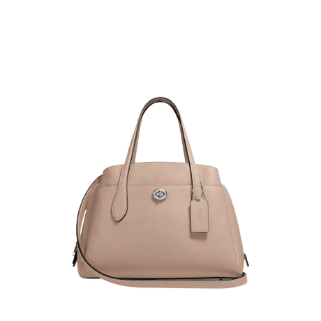 Coach Lora 30 Leather Carryall Tote Bag, Taupe