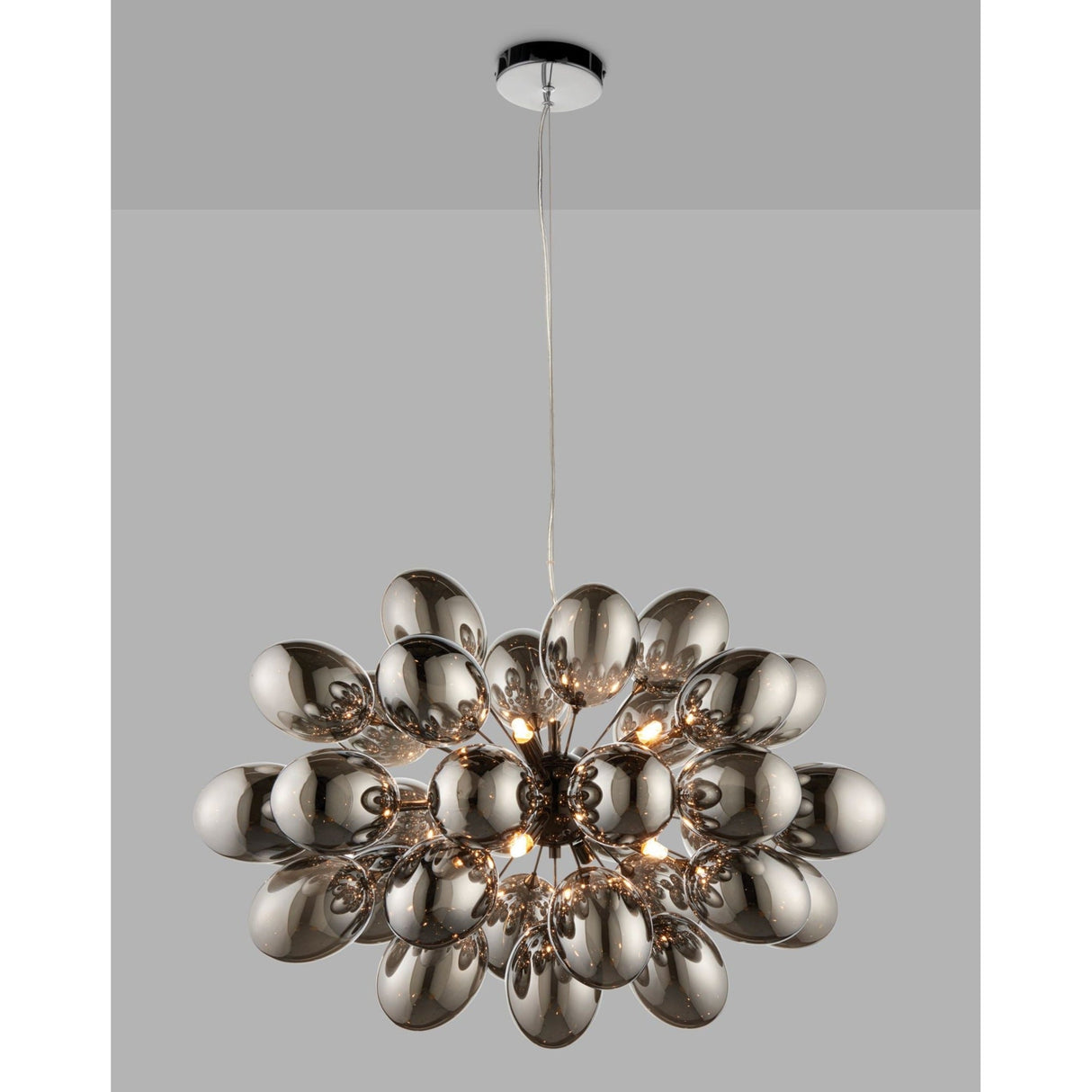 Bay Lighting Grandeur Glass Ceiling Light, Black Chrome