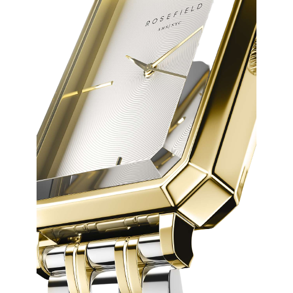 Rosefield Women's Octagon Two-Tone Bracelet Strap Watch, Gold/Silver OWSSSG-O48