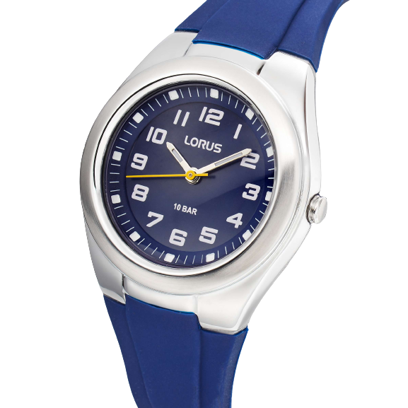 Lorus RRX83GX9 Children's Silicone Strap Watch, Navy / White