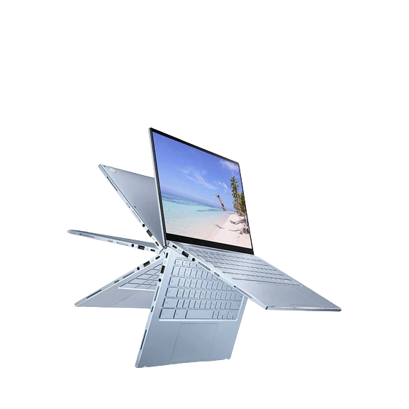 ASUS C433TA-AJ0329 Chromebook Flip Laptop, Intel Core M3, 4GB RAM, 128GB eMMC, 14", Silver / Blue - Refurbished Excellent