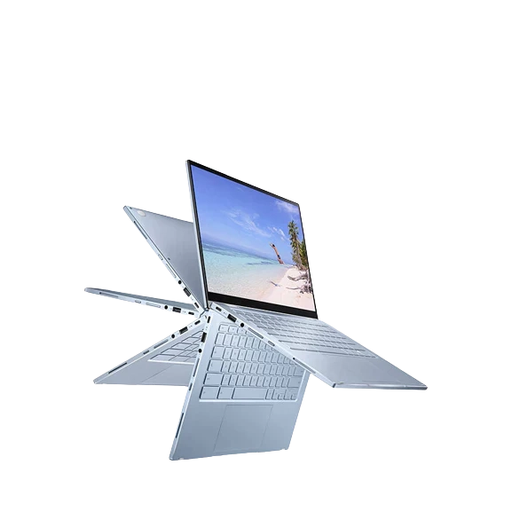ASUS C433TA-AJ0329 Chromebook Flip Laptop, Intel Core M3, 4GB RAM, 128GB eMMC, 14", Silver / Blue - Refurbished Good