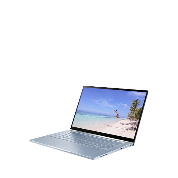ASUS C433TA-AJ0329 Chromebook Flip Laptop, Intel Core M3, 4GB RAM, 128GB eMMC, 14", Silver / Blue - Refurbished Pristine
