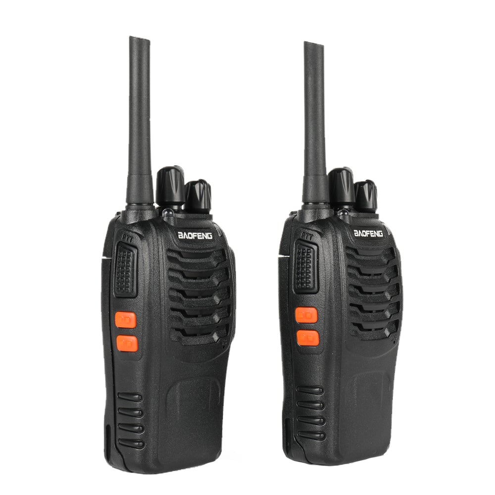 Baofeng BF-88E Walkie Talkie with USB Charger Handheld Portable Radio x2 Pack - Black
