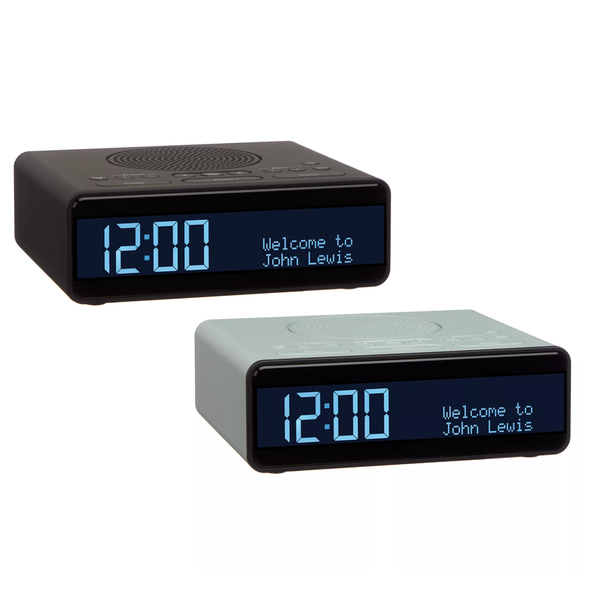 John Lewis & Partners Spectrum Clock DAB/DAB+/FM Digital Radio, Black / Slate Grey