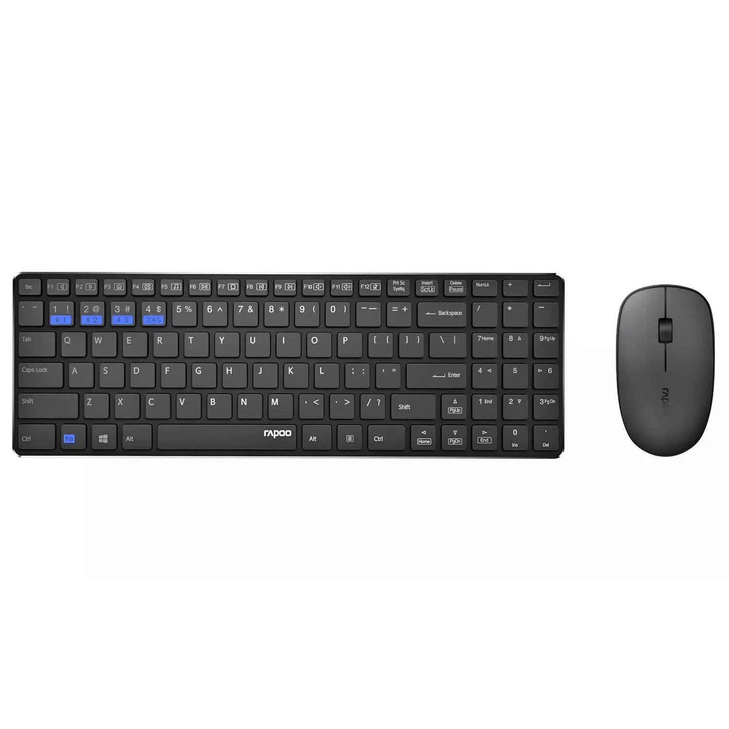 Rapoo 9300M Wireless Keyboard & Mouse Set, Black - Refurbished Pristine