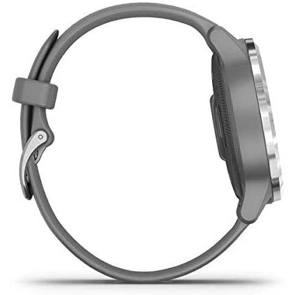 Garmin VivoActive 4S Smartwatch 40mm with Silicone Band, Silver/Powder Grey